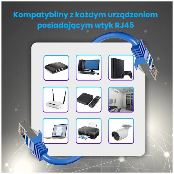 Extralink Kat.8.1 S/FTP 1m 40G Niebieski | Patchcord LAN | Miedź Kabel sieciowy skrętka
