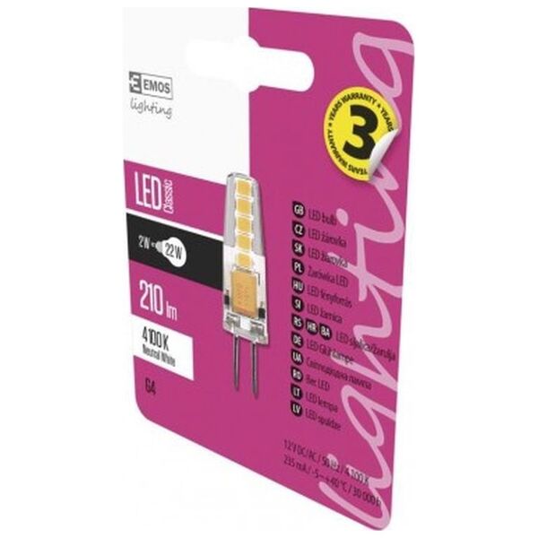 Emos Żarówka LED 2W G4 210lm 4100K CLASSIC ZQ8621
