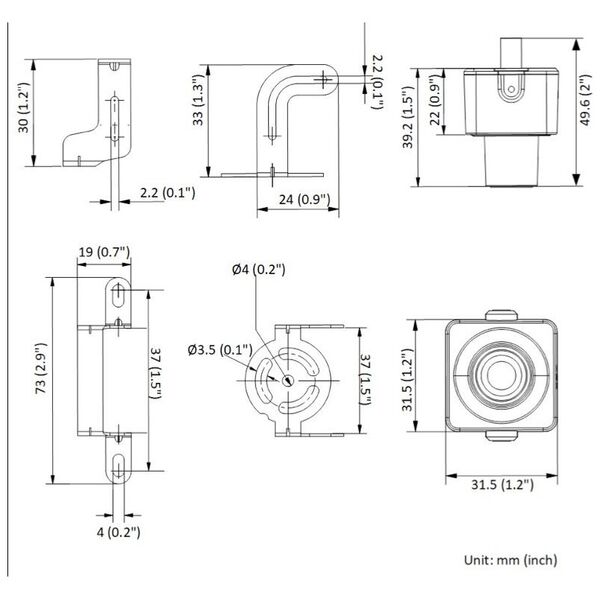 Kamera IP Hikvision Hikvision pinhole cube DS-2CD2D25G1/M-D/NF F2.8 (juoda, 2 MP)