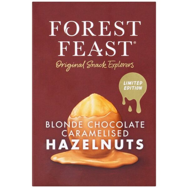 Forest Feast chocolate-coated caramelized hazelnuts in a gift cube, 100 g