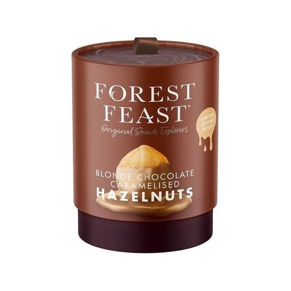 Forest Feast chocolate-coated caramelized hazelnuts in a gift cube, 100 g