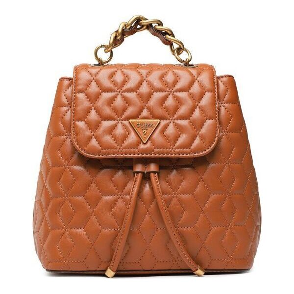 Guess, Elenia, Polyurethane, Textile Backpack, Cognac, For Women For Women