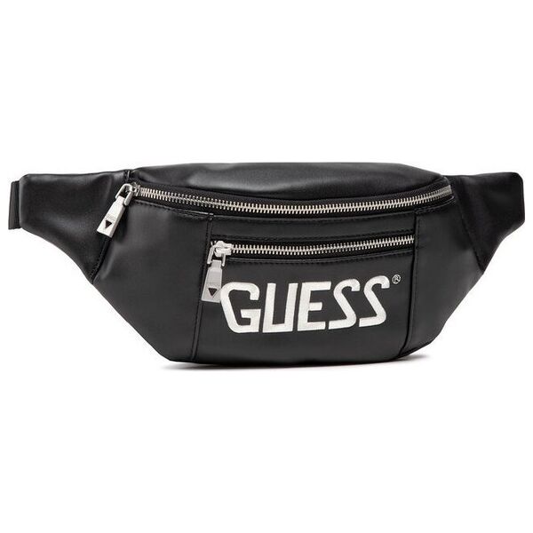Guess, Salameda, Leather, Textile Fanny Pack, Black, 29,5/39 x 14 x 7 cm, For Men For Men