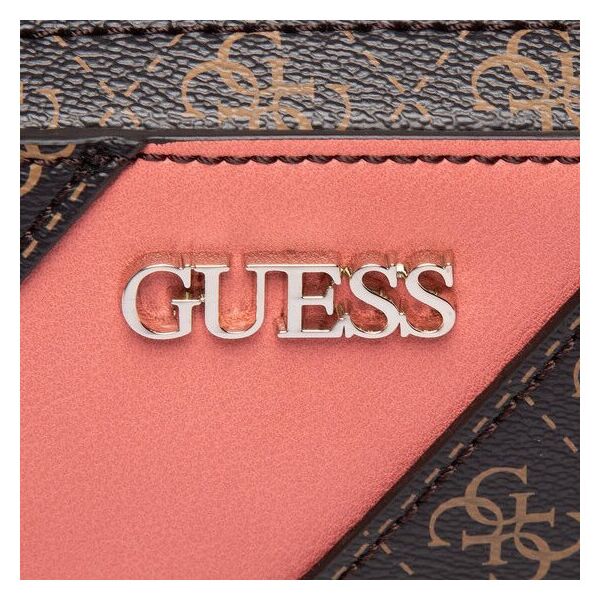 Guess, Camy, Textile Fanny Pack, 4G Logo, Coral/Brown, For Women For Women