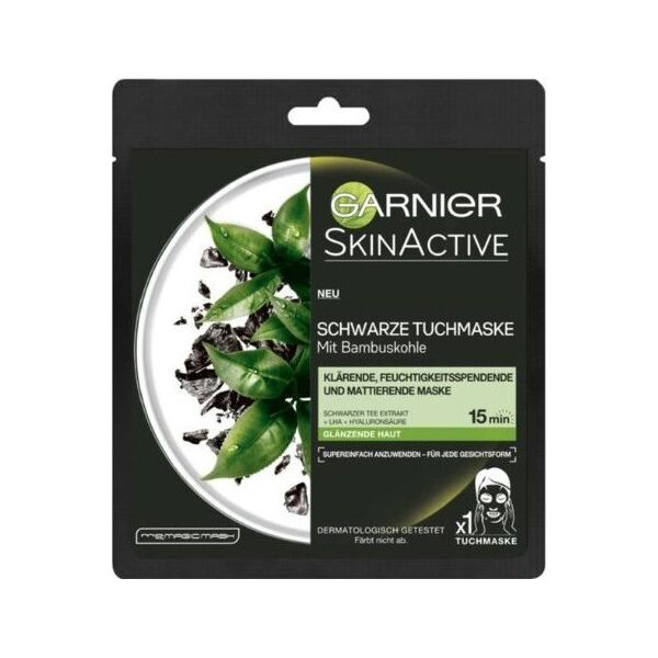 Garnier Garnier, Skin Active - Pure Charcoal, Paraben-Free, Mattifying & Hydrating, Sheet Mask, For Face, Day, 28 g For Women