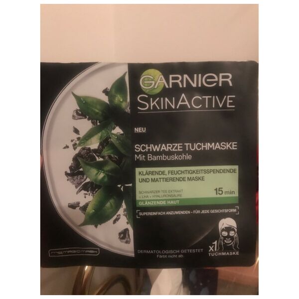 Garnier Garnier, Skin Active - Pure Charcoal, Paraben-Free, Mattifying & Hydrating, Sheet Mask, For Face, Day, 28 g For Women