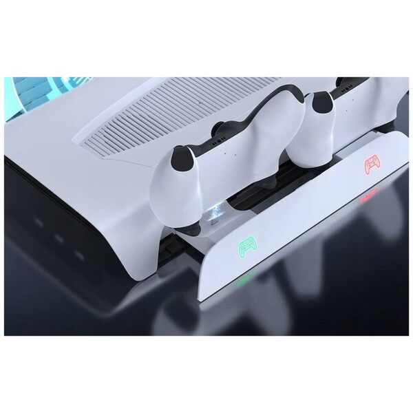 Ipega Wielofunkcyjna podstawka chłodząca RGB do PS5 z funkcją ładowania Kiwi Home PB01 biała
