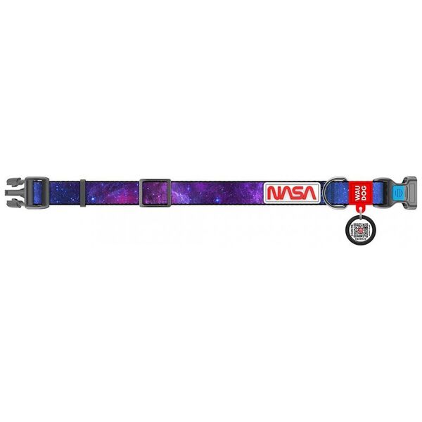 Collar Obroża nylonowa z kodem QR dla psa Waudog "NASA21", rozmiar M, szer. 20 mm