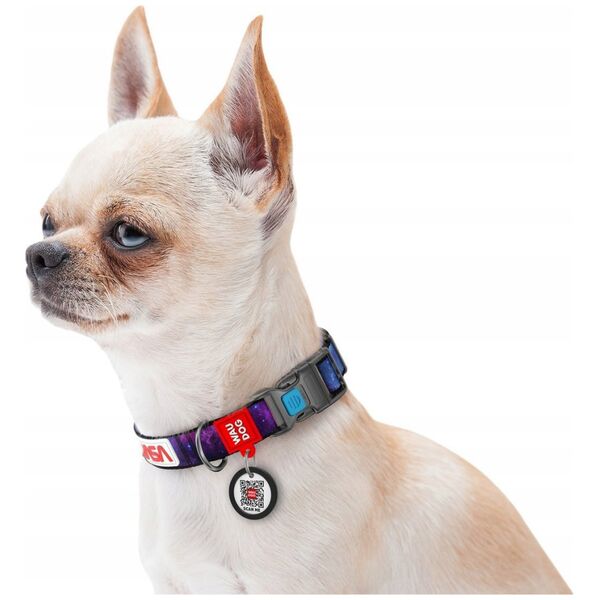 Collar Obroża nylonowa z kodem QR dla psa Waudog "NASA21", rozmiar M, szer. 20 mm