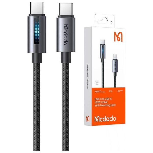 Kabel USB Mcdodo Kabel USB-C do USB-C Mcdodo CA-5740, 100W 1.2m (czarny)