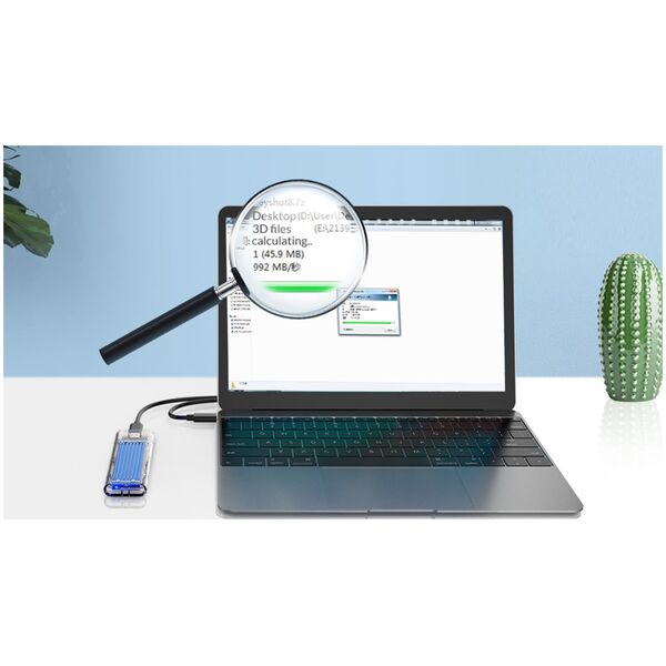 Kieszeń Orico Obudowa dysku SDD M.2 Orico, NVME, USB-C 3.1 Gen.2, 10Gbps (niebieska)
