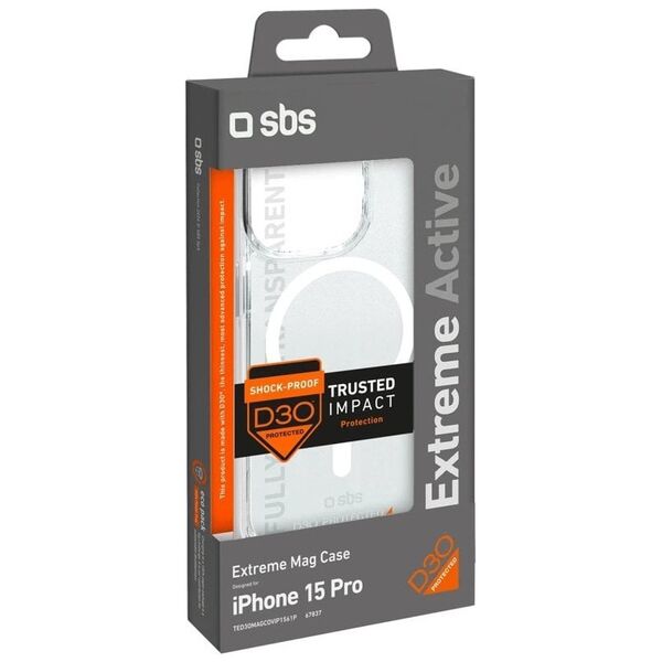 SBS Mobile Etui SBS D3O MagSafe do iPhone 15 Pro - przezroczyste