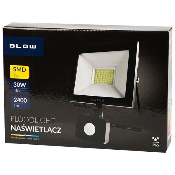 Naświetlacz Blow 71-561# Lampa halogen. led/pir smd 30w św.b.neut