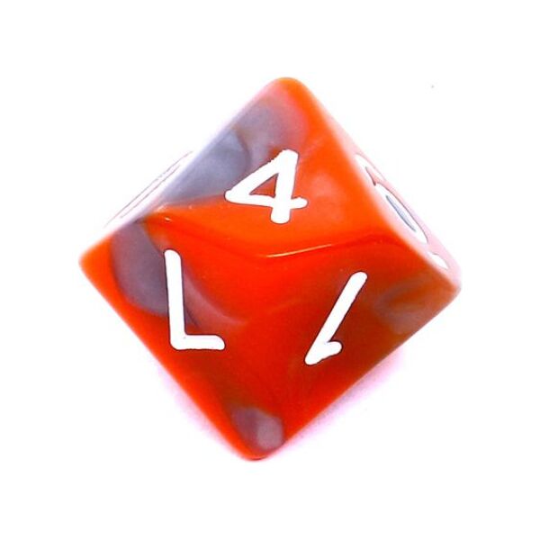 Rebel Komplet kości REBEL RPG - Dwukolorowe - Pomarańczowo-szare (106472)