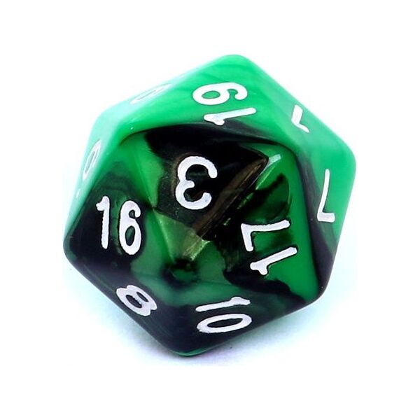 Rebel Komplet kości REBEL RPG - Dwukolorowe - Zielono-czarne (106476)