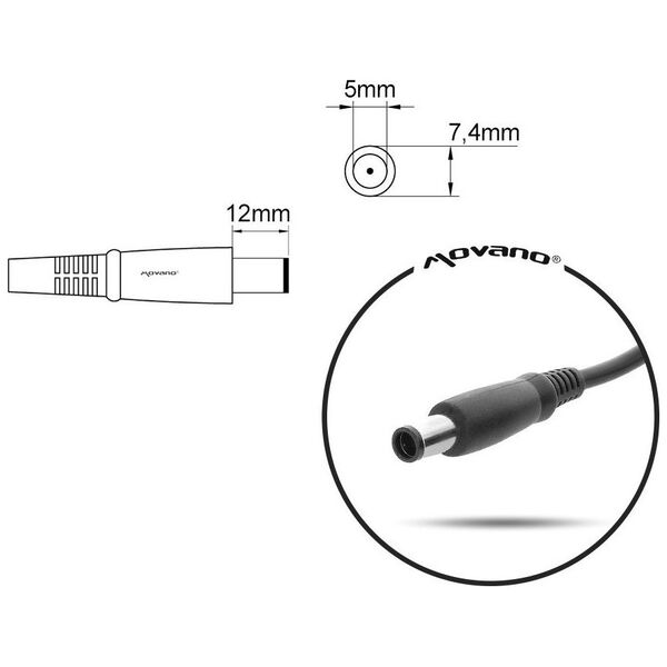 Zasilacz do laptopa Mitsu 65 W, 5 mm, 3.3 A, 19.5 V (ZM/DEL195334)