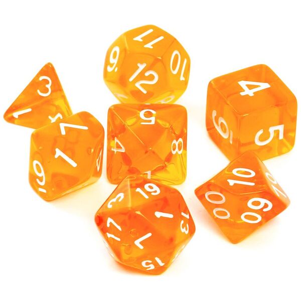 Rebel Komplet kości RPG kryształowe pomarańczowe (106268)