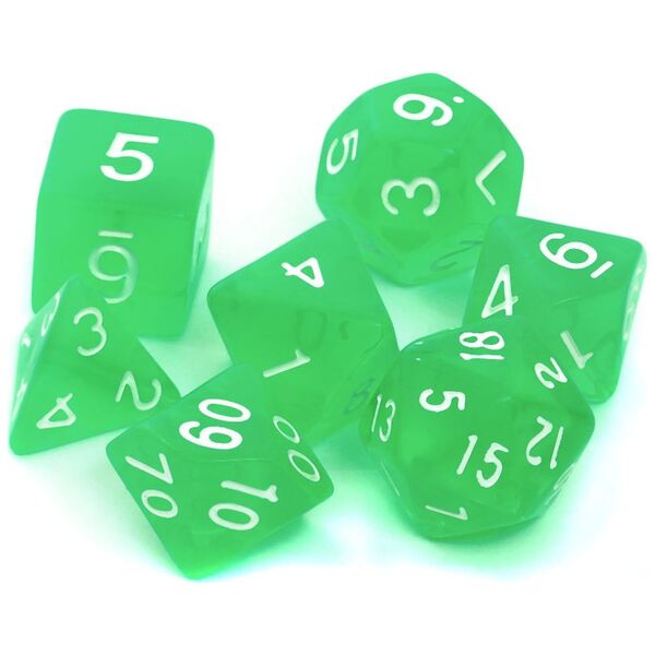 Rebel Komplet kości RPG kryształowe jasnozielone (106261)