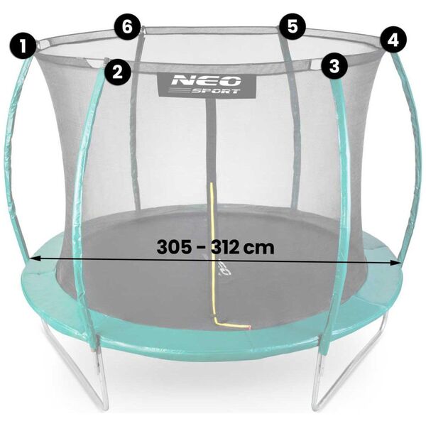 Neo-Sport NeoSport Siatka wewnętrzna do trampolin 312 cm 10ft