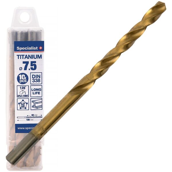 Wiertło Specialist+ Specialist+ Titan met. gr. 7.5 mm 10vnt