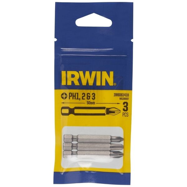 Irwin IRWIN KOŃCÓWKI kpl. 3szt.   50mm PH1, PH2 I PH3 W BLISTRZE
