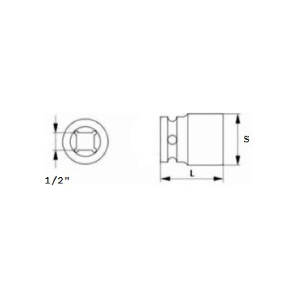 Jonnesway Nasadka udarowa 6-kątna 1/2" 24mm długa (S03AD4124)
