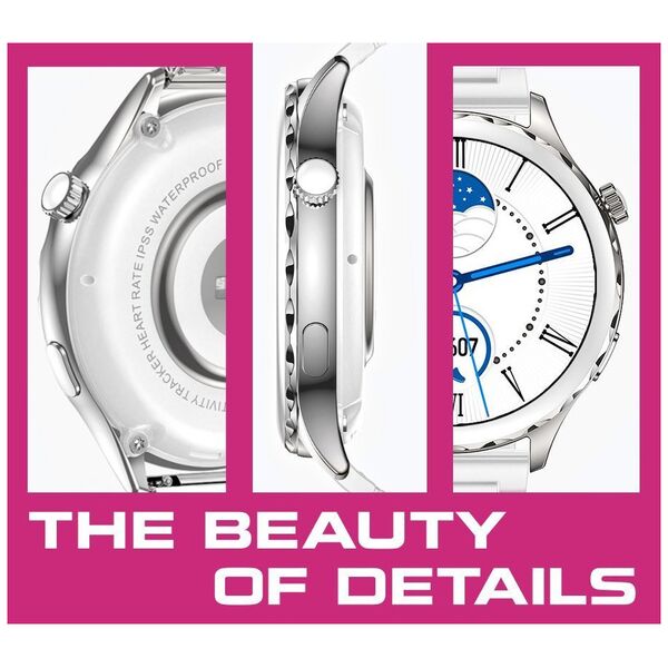 Smartwatch Rubicon Smartwatch Damski Rubicon Rncf02 - Wykonywanie Połączeń, Dodatkowy Pasek (Sr048A)