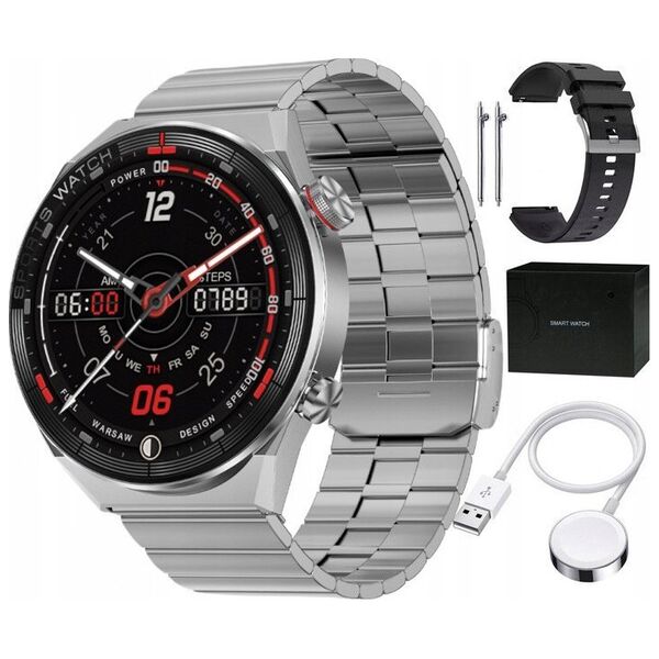 Smartwatch Rubicon SMARTWATCH MĘSKI Rubicon RNCE99 - WYKONYWANIE POŁĄCZEŃ, ŁADOWANIE BEZPRZEWODOWE (sr046b)