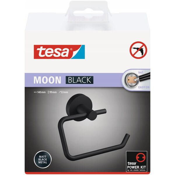 Tesa TESA MOON BLACK Porta carta igienica Colla Metallo