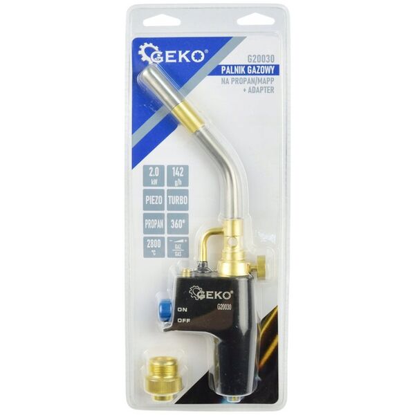 Geko Palnik gazowy na propan/MAPP + adapter (12)