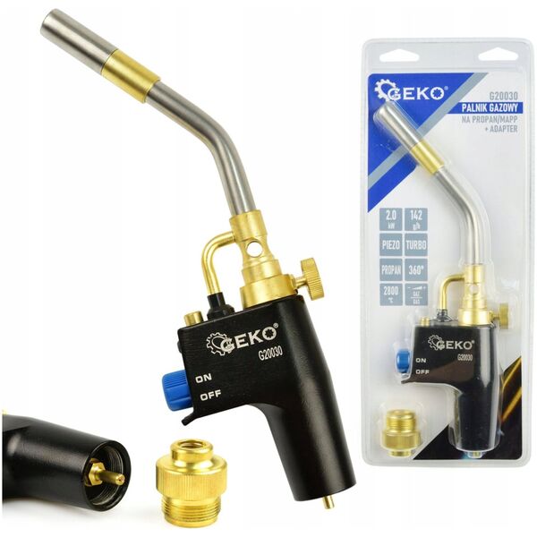Geko Palnik gazowy na propan/MAPP + adapter (12)