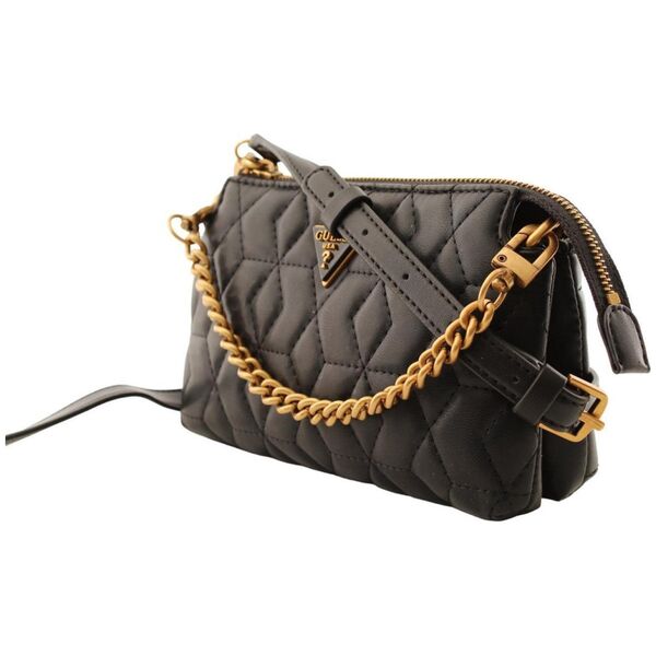 Guess, Elenia, Synthetic Leather, Mini, Textile Crossbody Bag, Black, QB867772, For Women For Women