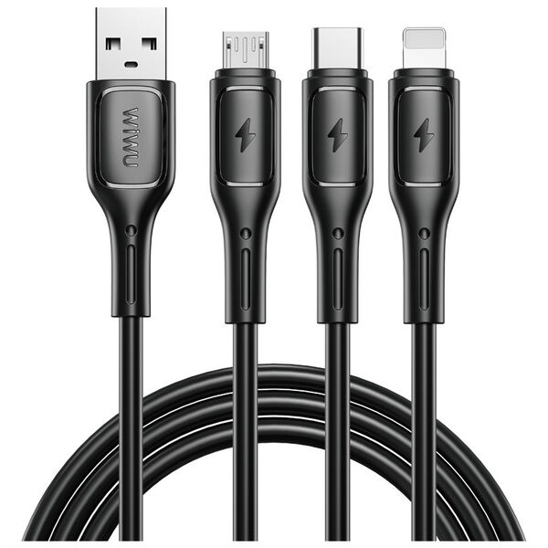 WIWU Starlink Series 3.1A 3in1 cable Wi-C045E A-C+L+M Black 6976975616109
