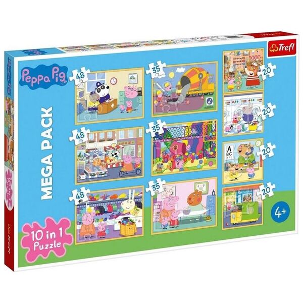 Trefl Puzzle 10w1 Świnka Peppa z przyjaciółmi