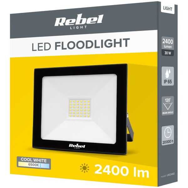 Naświetlacz Rebel Halogen lampa LED naświetlacz Rebel 30W SMD 6500K 2400 lm