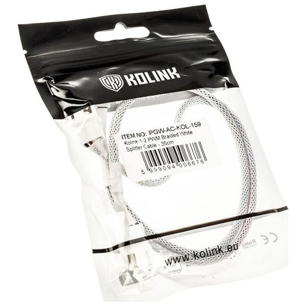 Kolink 1-3 PWM Lüfter Splitterkabel - 35cm, geflochten, weiß