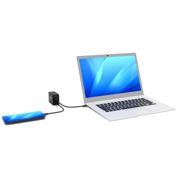 Port Designs 900106-EU ładowarka do urządzeń przenośnych Netbook, Laptop, Smartfon, Tablet Czarny Prąd przemienny Szybkie ładowanie Wewnętrzna