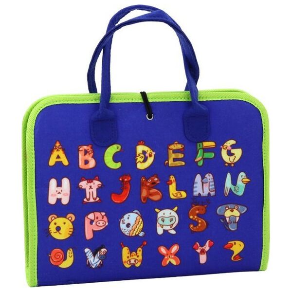 LeanToys Walizka Filcowa Sensoryczna Edukacyjna Niebieska