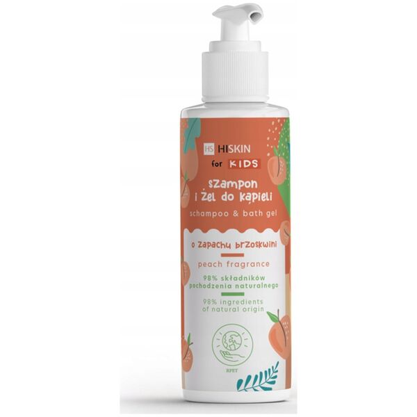 HISKIN_Kids szampon i żel do kąpieli Brzoskwinia i Papaja 280ml