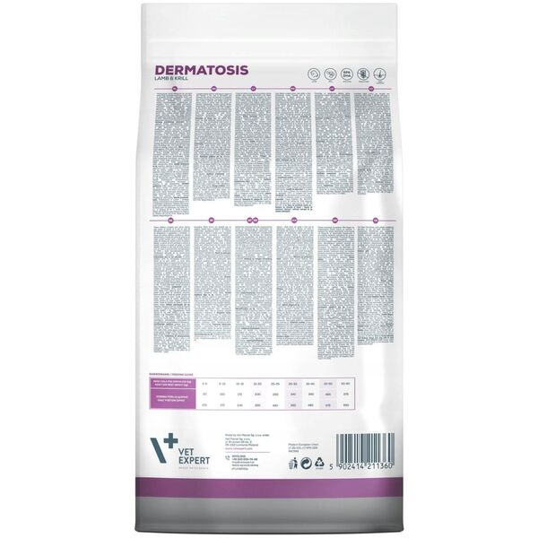 VetExpert Veterinary Diet Dermatosis dog Lamb&Krill 12kg