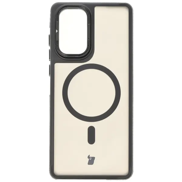 Bizon Case Eclipse Stand & Magnetic Motorola Edge 50 Fusion smoky with a black frame