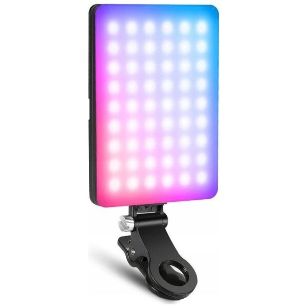Lampa LED RGB 5W Selfie Vlog + KLIPS do Telefonu 1/4'' ISO Bluetooth NEEWER / VL67C
