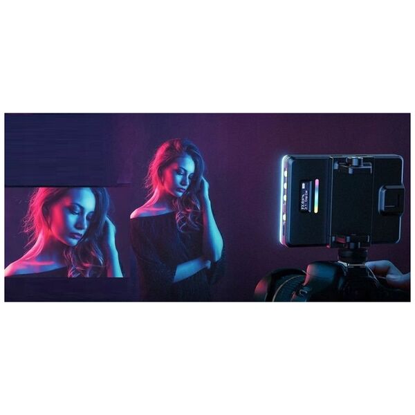 Lampa LED RGB 5W Selfie Vlog + KLIPS do Telefonu 1/4'' ISO Bluetooth NEEWER / VL67C