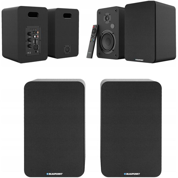 GŁOŚNIKI PÓŁKOWE BS-50BK CZARNE (BLUETOOTH, 2x75W, RCA, USB, OPTYCZNE, BASS-REFLEX, PILOT)