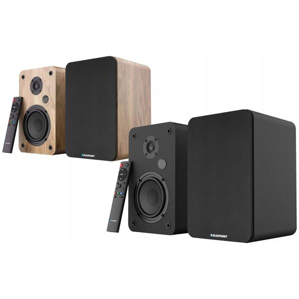 GŁOŚNIKI PÓŁKOWE BS-50OK BRĄZOWE (BLUETOOTH, 2x75W, RCA, USB, OPTYCZNE, BASS-REFLEX, PILOT)