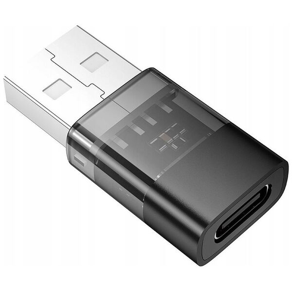 HOCO adapter USB A (męski) do Typ C (żeński) UA36C transparentny czarny