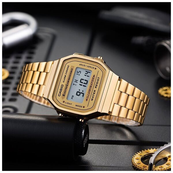 Zegarek Casio ZEGAREK MĘSKI CASIO A168WG-9W (zd088b) - KLASYKA