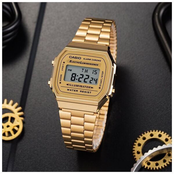 Zegarek Casio ZEGAREK MĘSKI CASIO A168WG-9W (zd088b) - KLASYKA