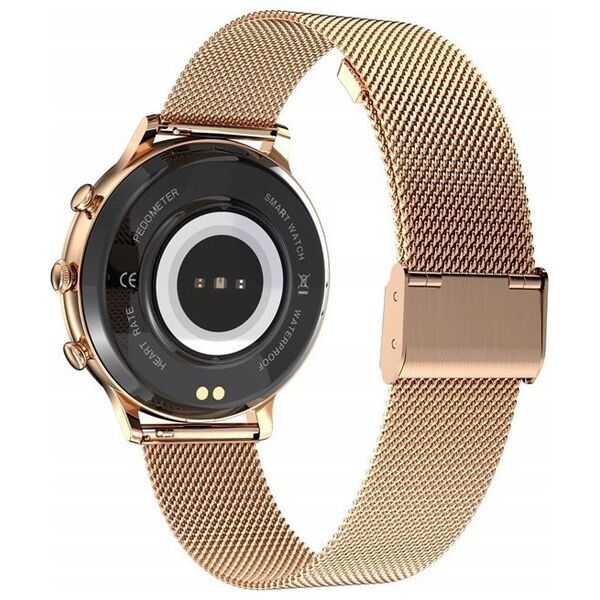 Smartwatch Damski Veltori VT310-1 Złota Bransoleta + Różowy Pasek Silikonowy