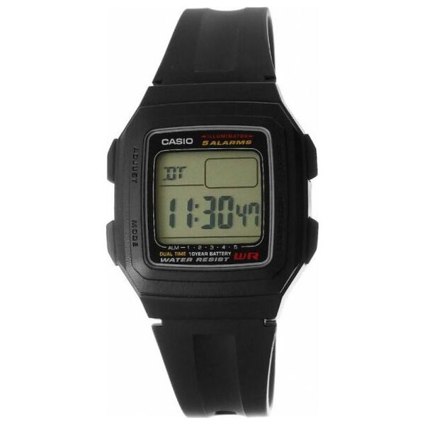 Zegarek Casio Zegarek Męski CASIO F-201WA-1ADF 10 Bar Do pływania